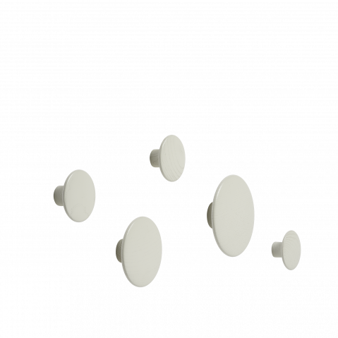 Set de 5 patères THE DOTS de Muuto, Blanc cassé