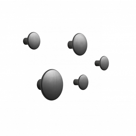 Set de 5 patères THE DOTS METAL de Muuto, Noir