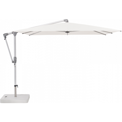 Parasol déporté SUNWING® CASA, Structure anodisé naturel, 270 x 270 cm, 404 White