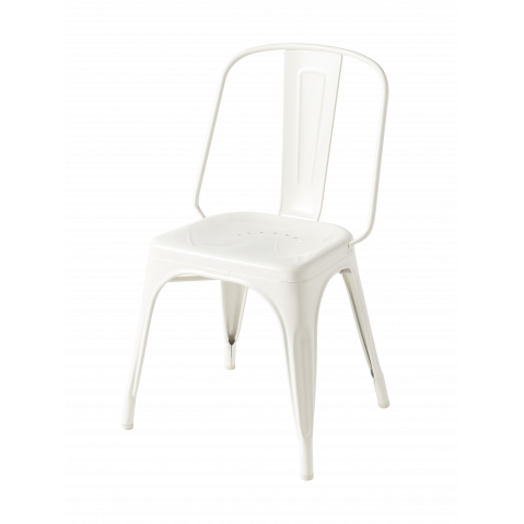 Chaise AC acier de Tolix, Blanc pur