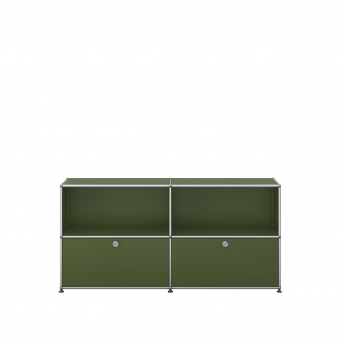 Meuble de rangement USM Haller C2, Vert olive
